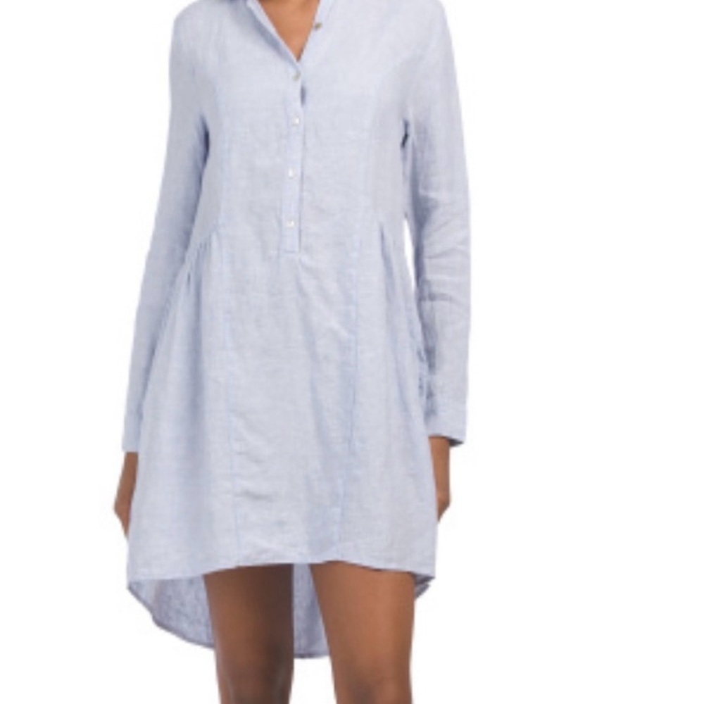 Halston Heritage Linen Button-Up Shirt Dress - Picture 8 of 8